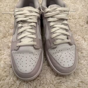 Nike Dunks White and Lavender Athletic Shoes